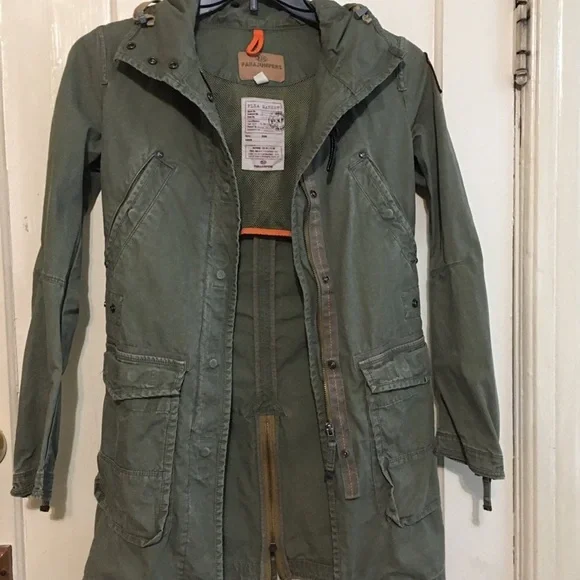 Parajumpers women's military-style parka jacket in an army green cotton blend XS - Picture 12 of 12